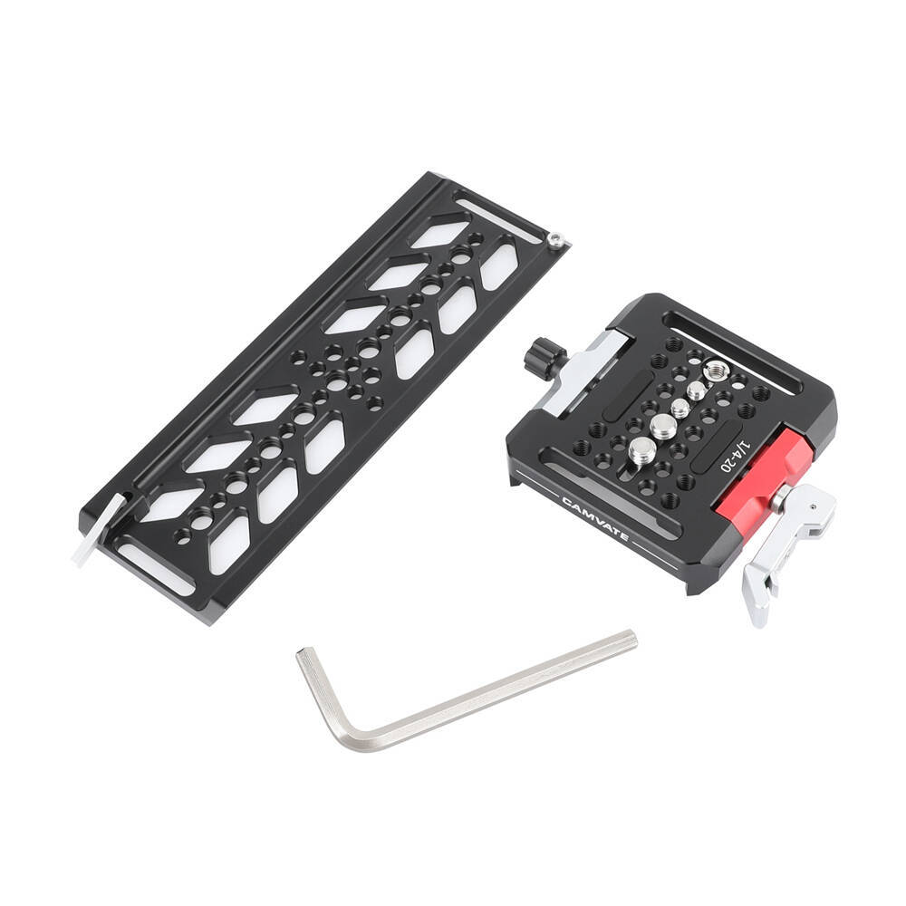CAMVATE 8" ARRI-Standard Bottom Dovetail and Bridge Plate Set