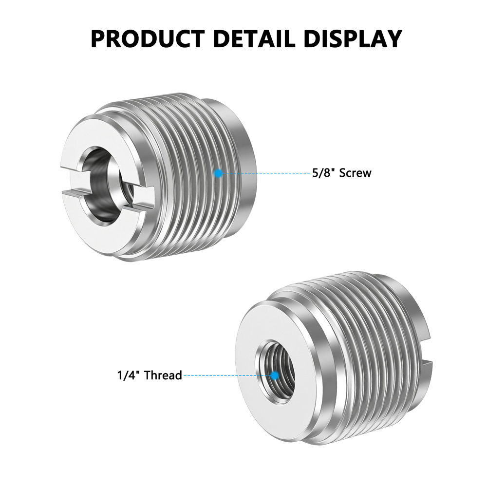 CAMVATE 2 Pieces 5/8" Male to 1/4-20 Female Microphone Mount Adapter