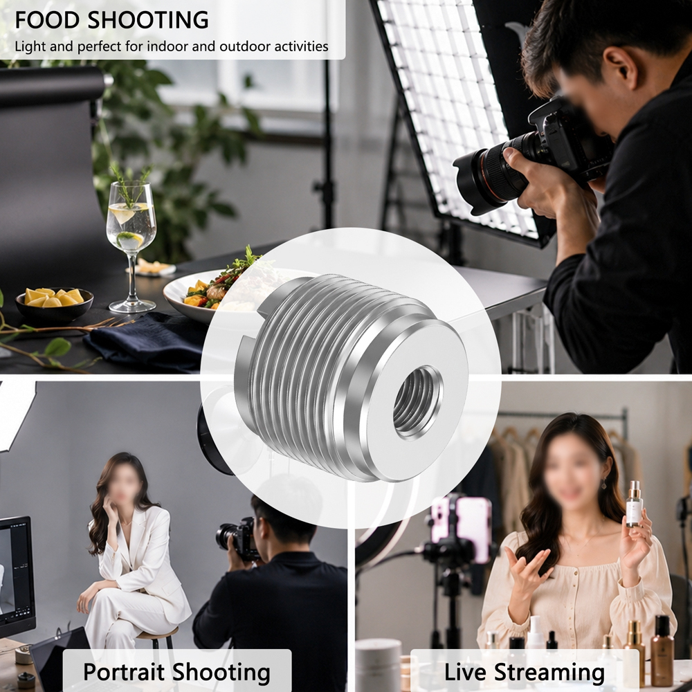 CAMVATE 2 Pieces 5/8" Male to 1/4-20 Female Microphone Mount Adapter