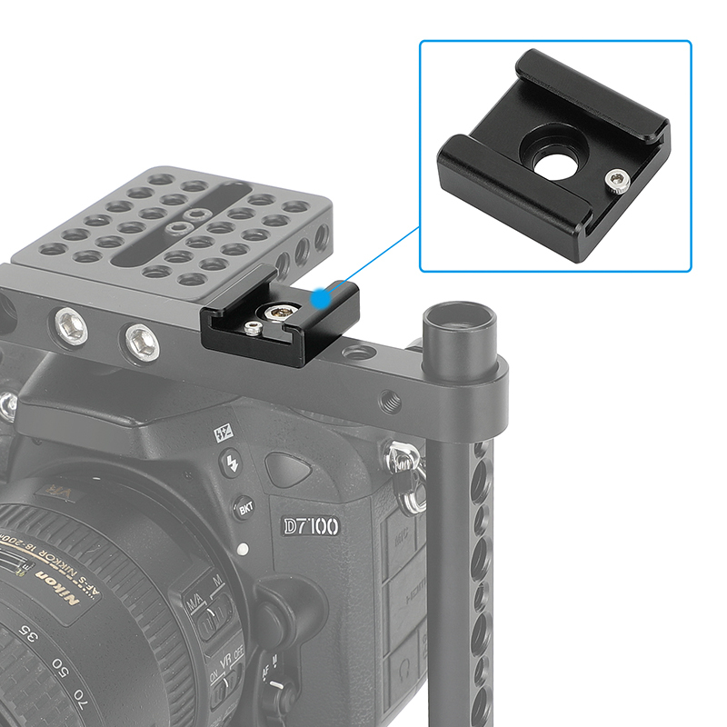 CAMVATE 1/4" Hot Cold Shoe Mount fr Flash Light DSLR Rig Blackmagic Cinema Camera Cage
