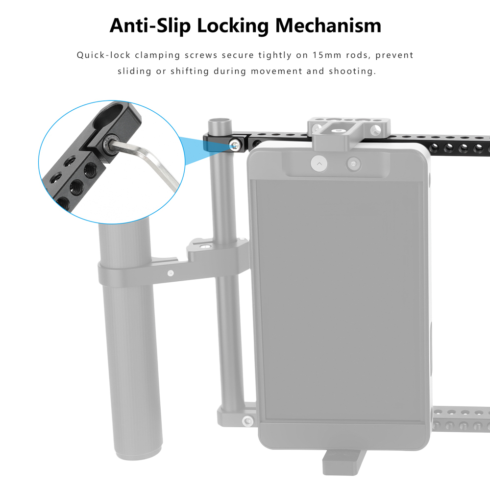 CAMVATE Cross Cheese Bar with 15mm Rod Clamp for Camera Monitor Cage Rig (21.7")
