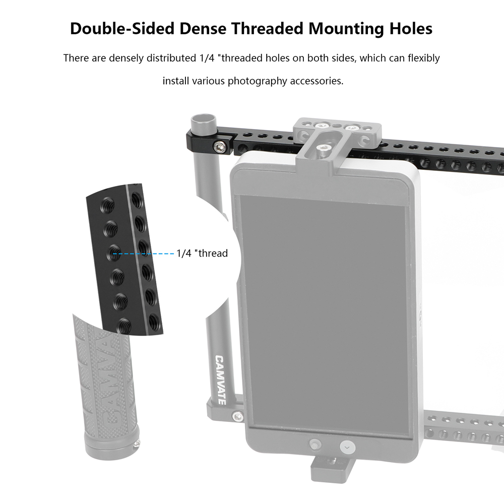 CAMVATE Cross Cheese Bar with 15mm Rod Clamp for Camera Monitor Cage Rig (21.7")