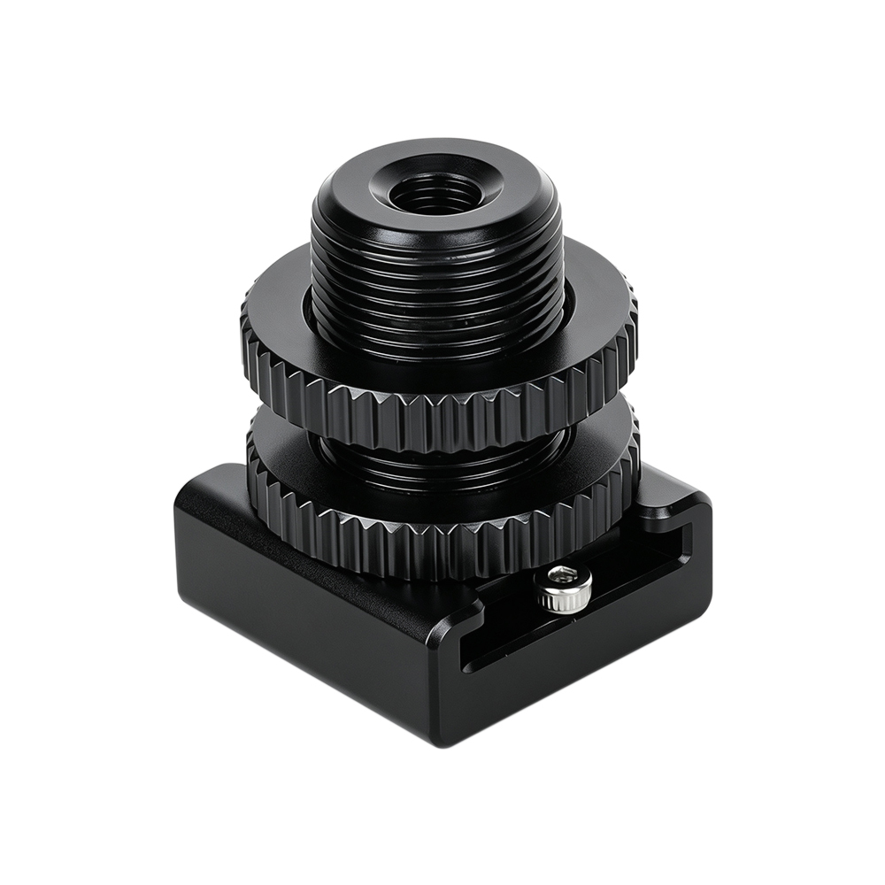 CAMVATE 1/4" Hot Cold Shoe + 5/8"-27 Thread to Flash Hot Shoe Mount Adapter for Microphone