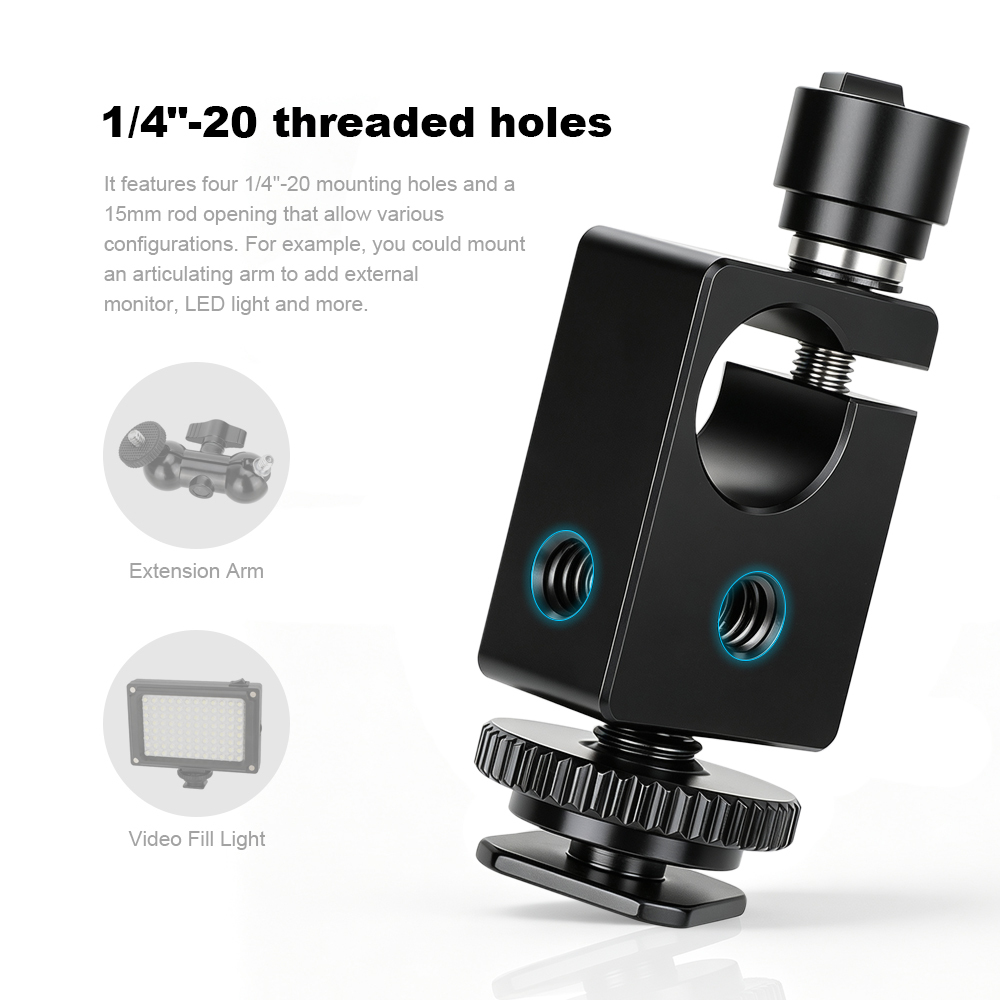 Camvate Rod Clamp with Hot Shoe Mount-0875