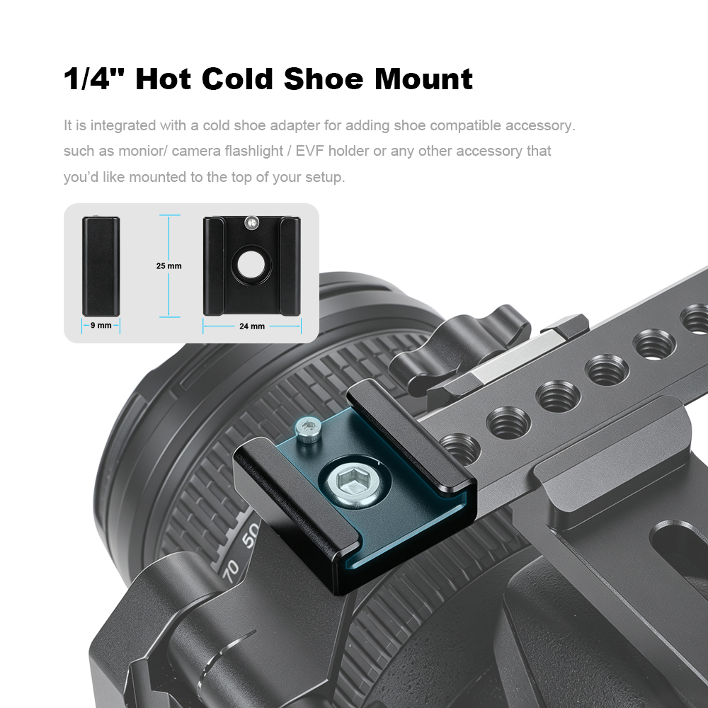 CAMVATE 1/4" Hot Cold Shoe + 5/8"-27 Thread to Flash Hot Shoe Mount Adapter for Microphone