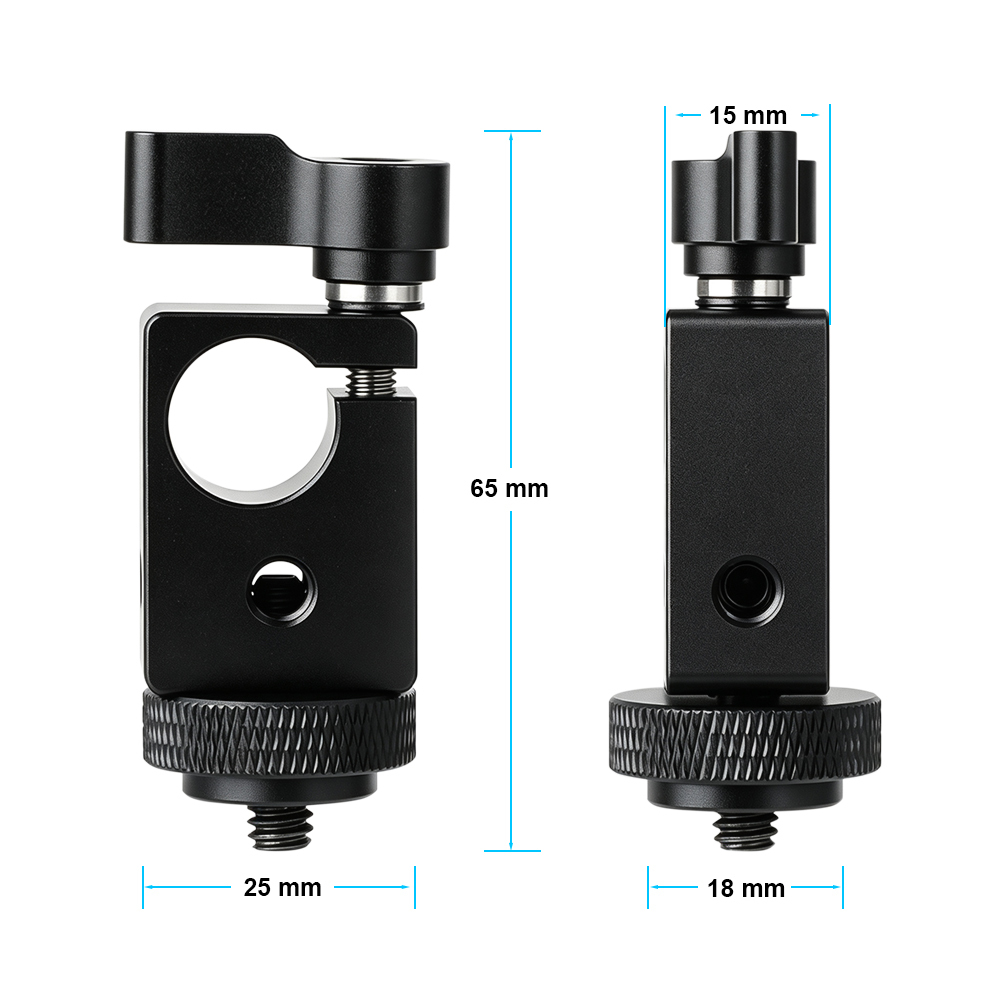 CAMVATE 15mm Single Rod Clamp with 1/4" Mount