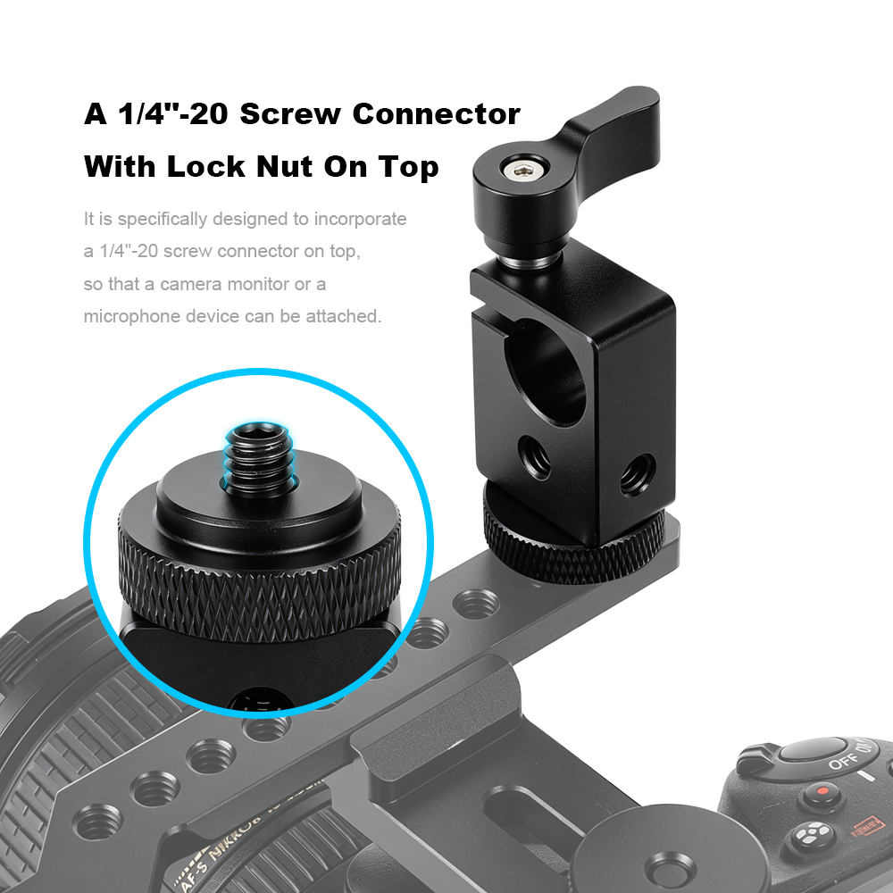 CAMVATE 15mm Single Rod Clamp with 1/4" Mount