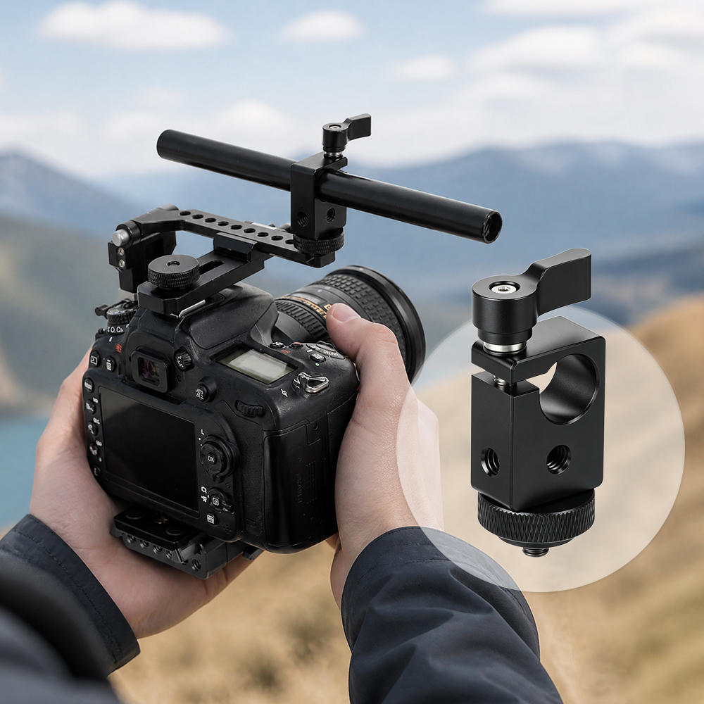 CAMVATE 15mm Single Rod Clamp with 1/4" Mount