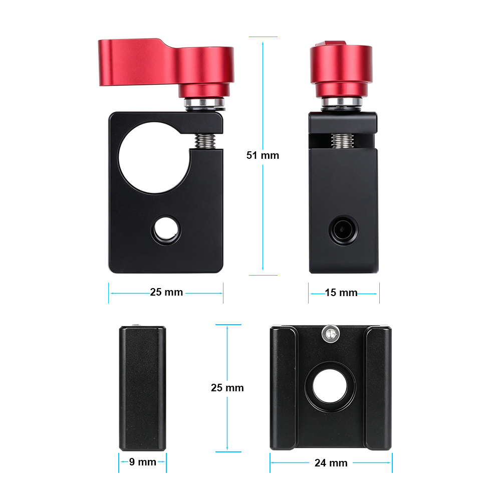 CAMVATE Cold Shoe Rod Clamp Adapter for 15mm DSLR Rig Video Light