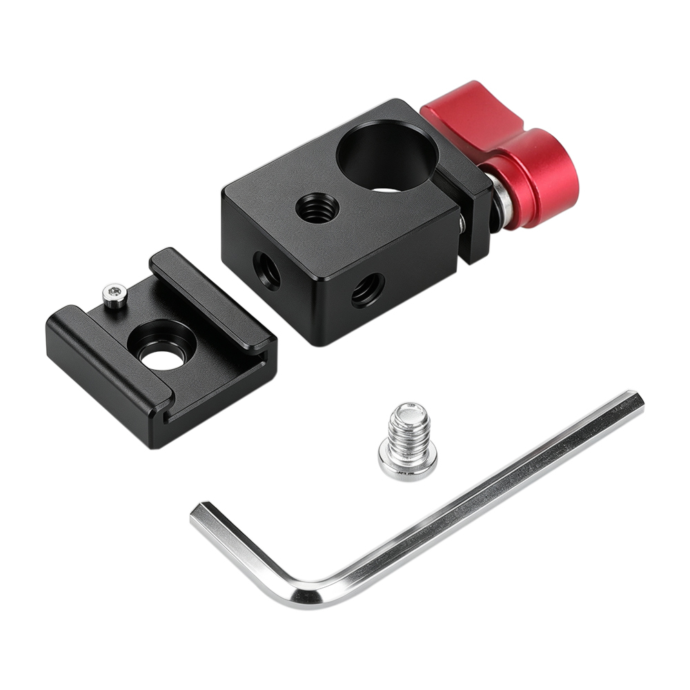 CAMVATE Cold Shoe Rod Clamp Adapter for 15mm DSLR Rig Video Light