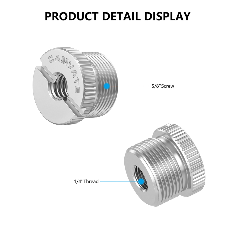 5/8-Inch Male to 1/4-Inch Female Mic Screw Adapter For Mic Micphone Stand
