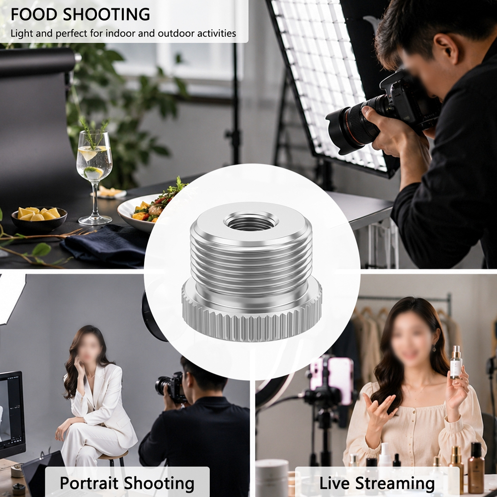 5/8-Inch Male to 1/4-Inch Female Mic Screw Adapter For Mic Micphone Stand