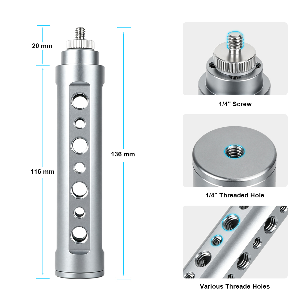 CAMVATE 1/4" ScreHandle Hand Holder Grip For Video Light Camera Camcorder LED