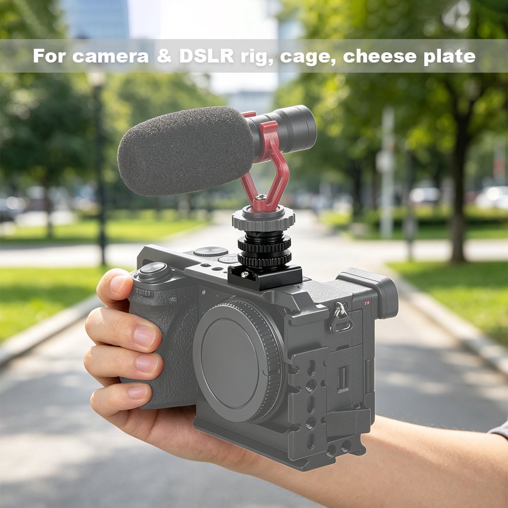 CAMVATE 1/4" Hot Cold Shoe Mount +1/4"-20 Tripod Screw to Flash Hot Shoe Mount Adapter