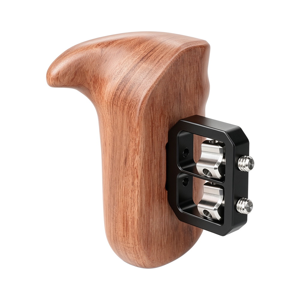 CAMVATE Wooden Handgrip with 1/4"-20 Thumbscrew (Left Hand, Large-Sized)