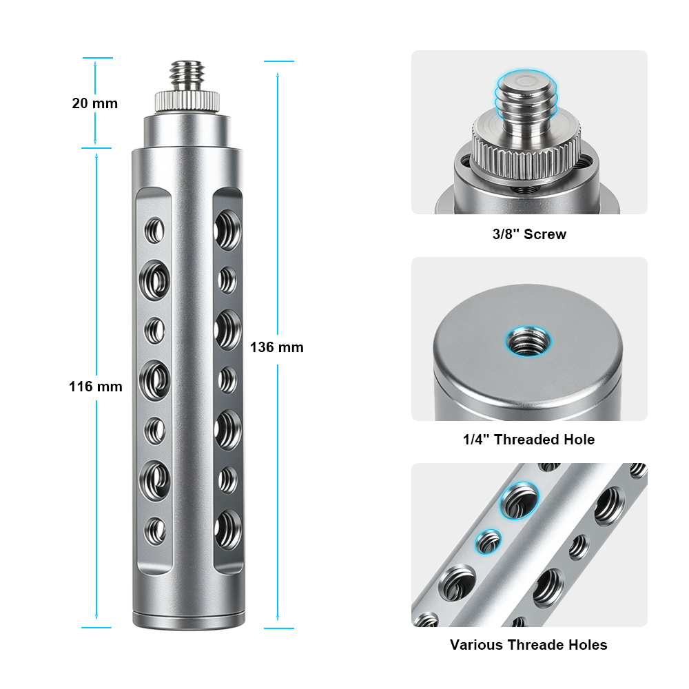 CAMVATE 3/8"-16 Screw  Handle Hand Holder Grip For Video Light Camera Camcorder LED