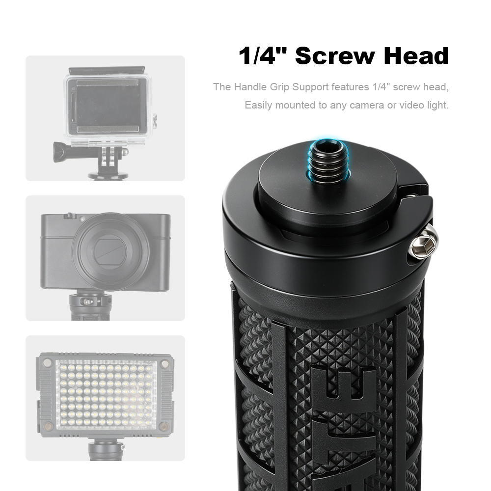 Handle Hand Grip Stabilizer Camera SLR DSLR fr LED Video Flashlite 1/4'' Black