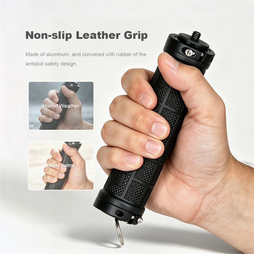 Handle Hand Grip Stabilizer Camera SLR DSLR fr LED Video Flashlite 1/4'' Black