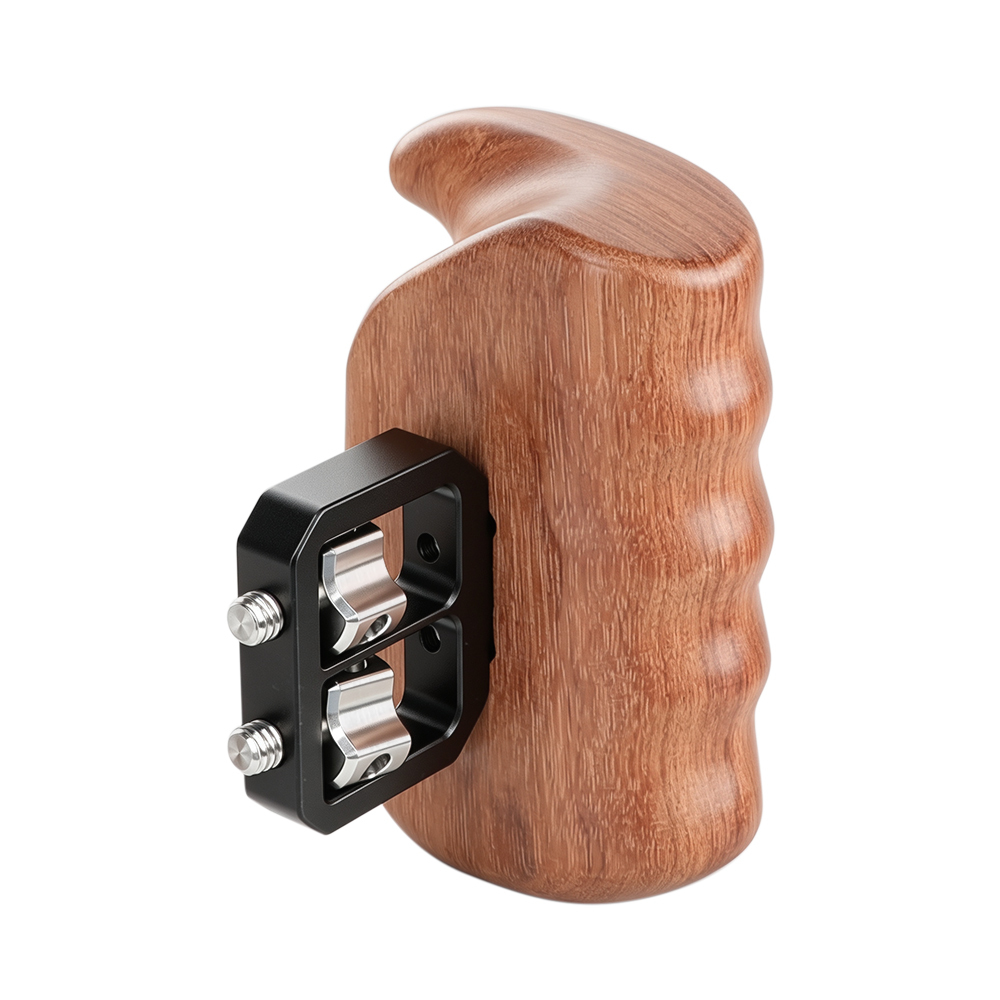 CAMVATE Wooden Handgrip with 1/4"-20 Thumbscrew (Left Hand, Large-Sized)