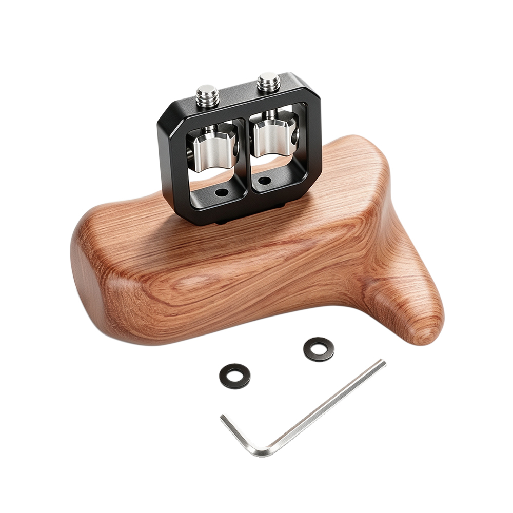 CAMVATE Wooden Handgrip with 1/4"-20 Thumbscrew (Right Hand, Large-Sized)