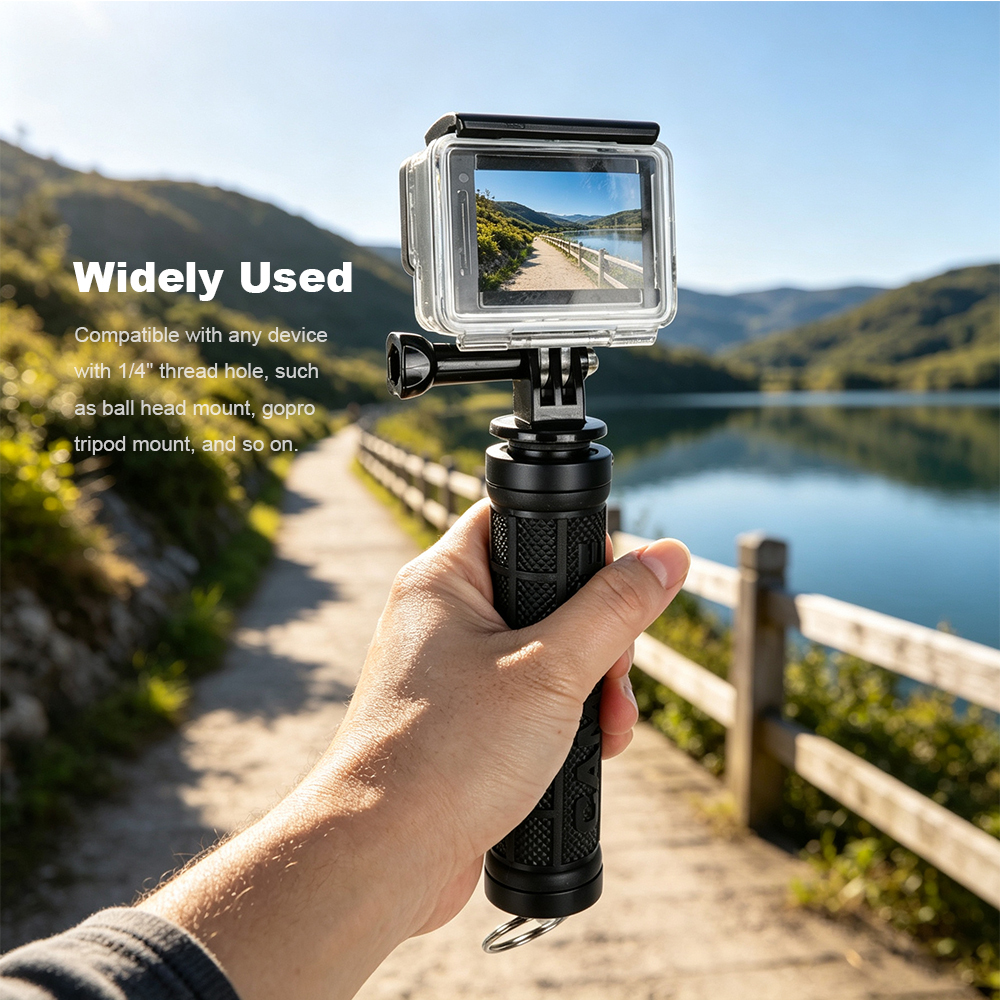 Handle Hand Grip Stabilizer Camera SLR DSLR fr LED Video Flashlite 1/4'' Black