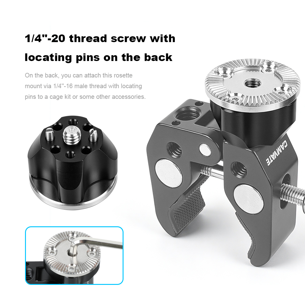 CAMVATE Standard M6 ARRI Rosette Mount With 1/4"-20 Mounting Screw & Locating Pins