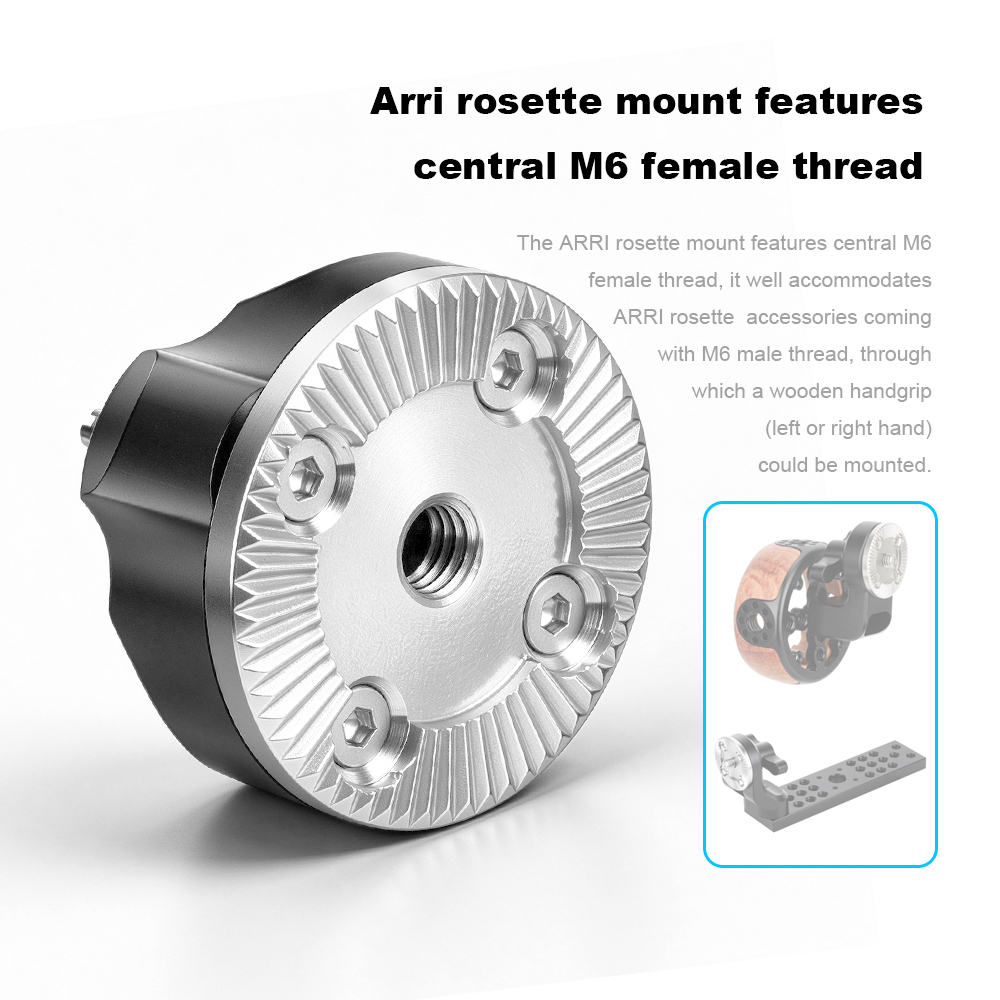 CAMVATE Standard M6 ARRI Rosette Mount With 1/4"-20 Mounting Screw & Locating Pins