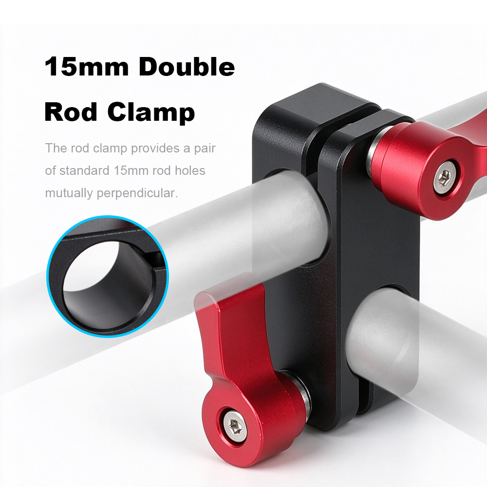 CAMVATE Right Angle Rod Clamp 15mm Rod 90 Degree Rotate fr Video Camera DSLR Rig