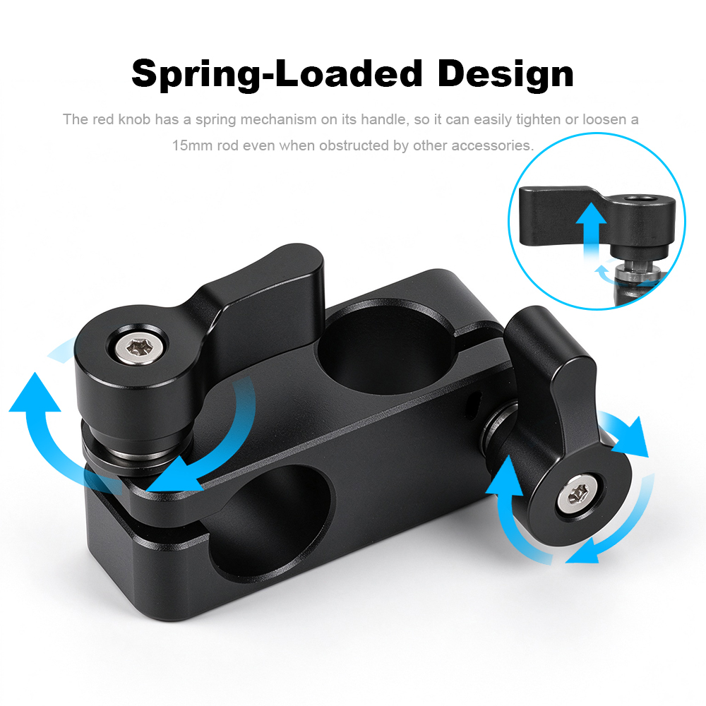 CAMVATE 90-Degree Rod Rig Adapter Clamp for DSLR 15mm Rods Rig System Shoulder Mount