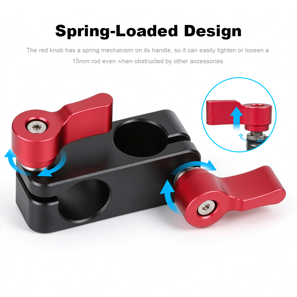 CAMVATE Right Angle Rod Clamp 15mm Rod 90 Degree Rotate fr Video Camera DSLR Rig
