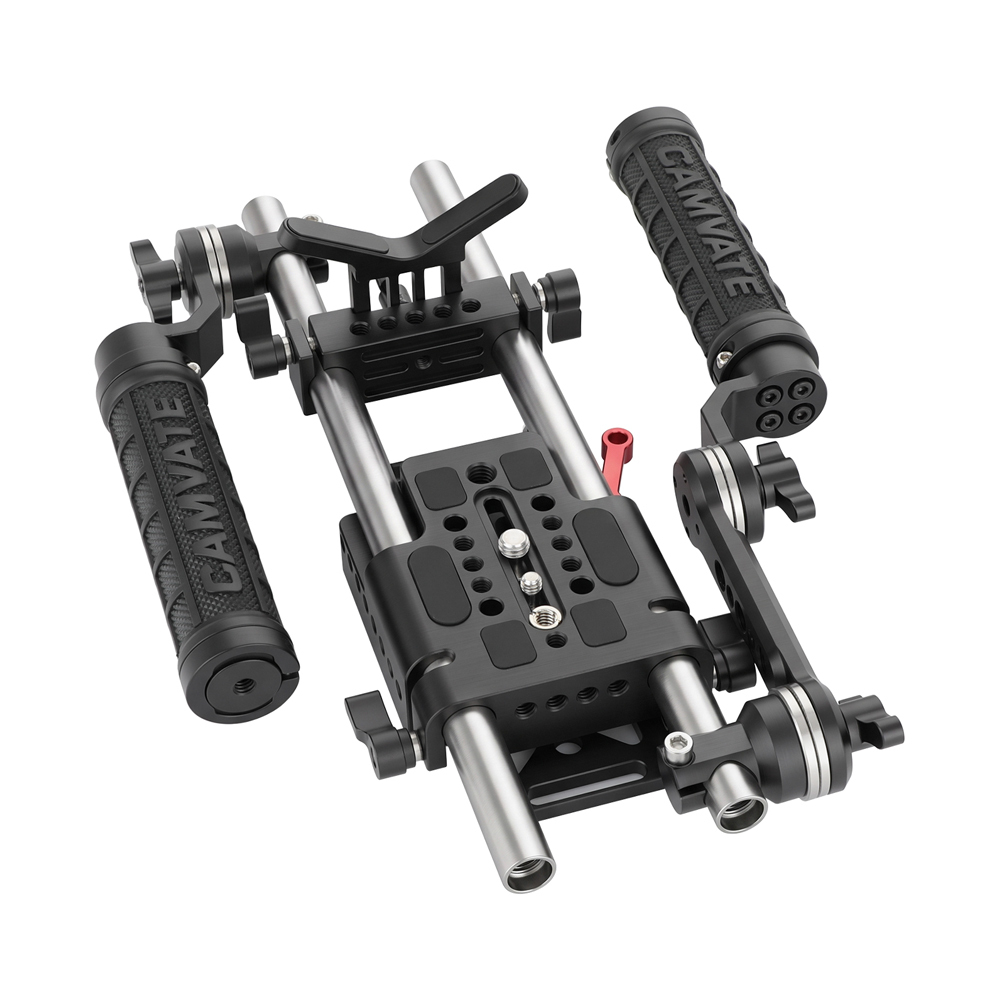 CAMVATE Universal Tripod Mount Support Rig With Manfrotto Quick Release Baseplate & Y Lens Support For DSLR Cameras