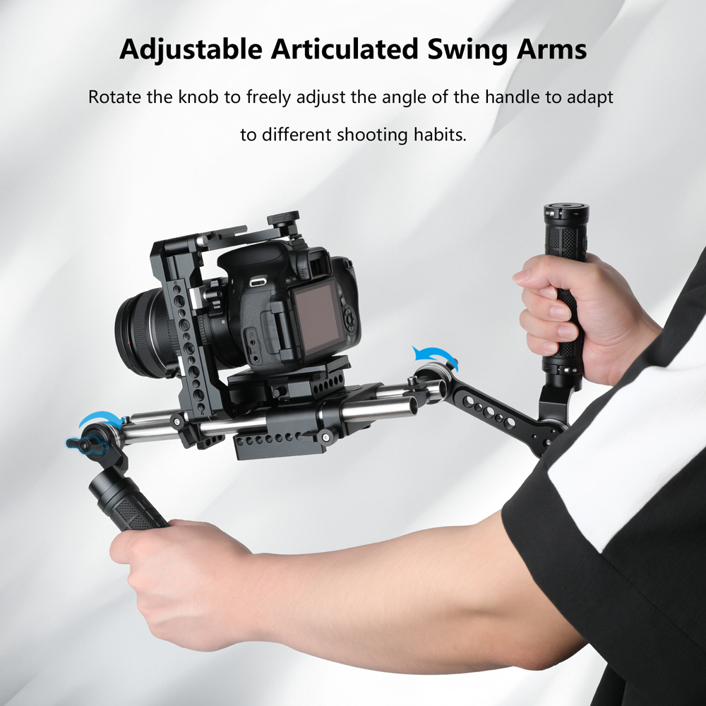 CAMVATE Universal Tripod Mount Support Rig With Manfrotto Quick Release Baseplate & Y Lens Support For DSLR Cameras