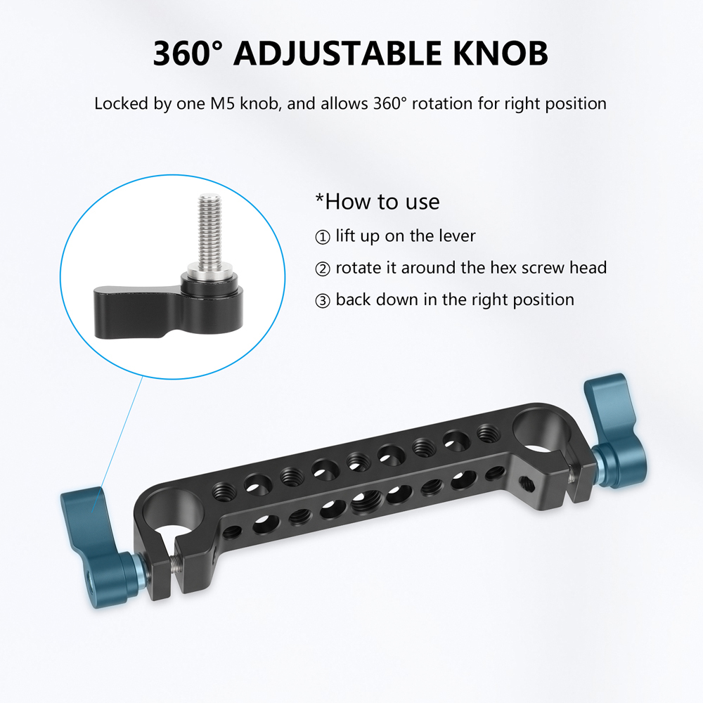 CAMVATE Standard 19mm Dual-port Rod Clamp Bracket With 1/4" & 3/8" Mounting Points