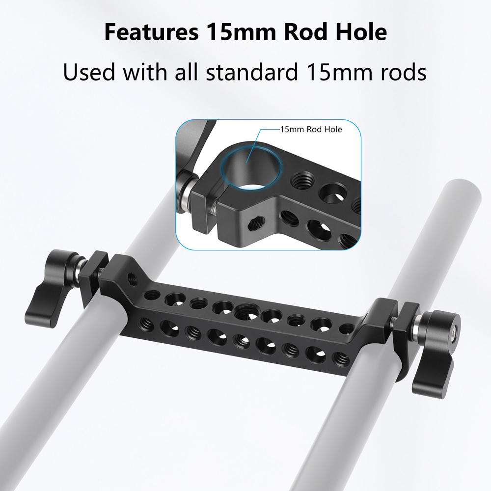 CAMVATE Standard 19mm Dual-port Rod Clamp Bracket With 1/4" & 3/8" Mounting Points