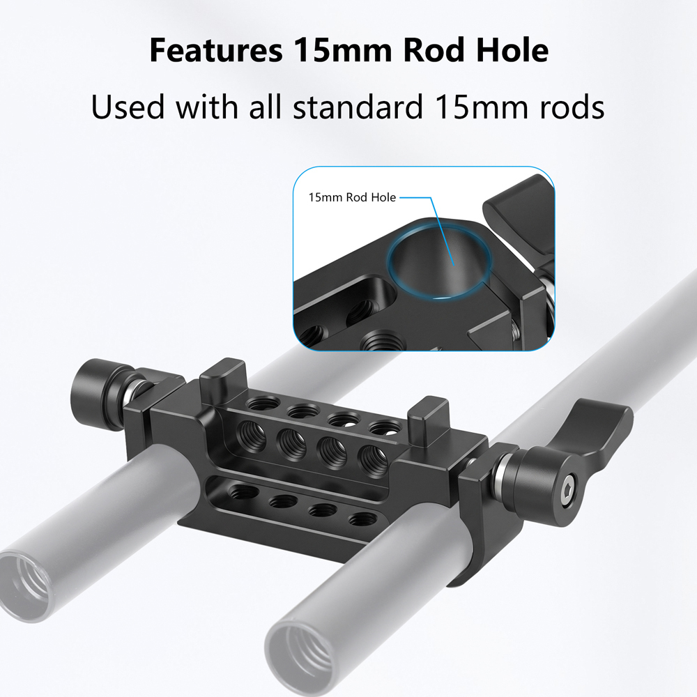 CAMVATE Standard 19mm Dual-port Rod Clamp Bracket With 1/4" & 3/8" Mounting Points