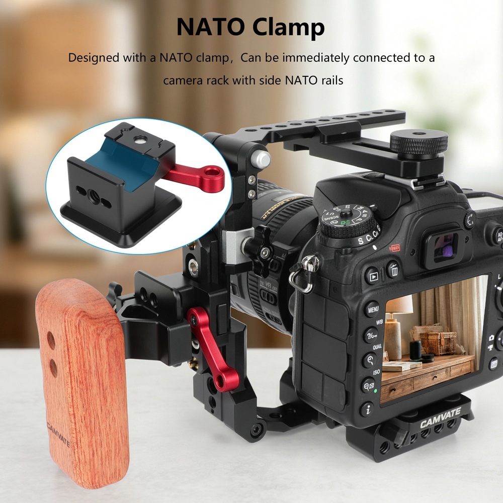 CAMVATE Quick Release NATO Clamp to Arca-Type Plate