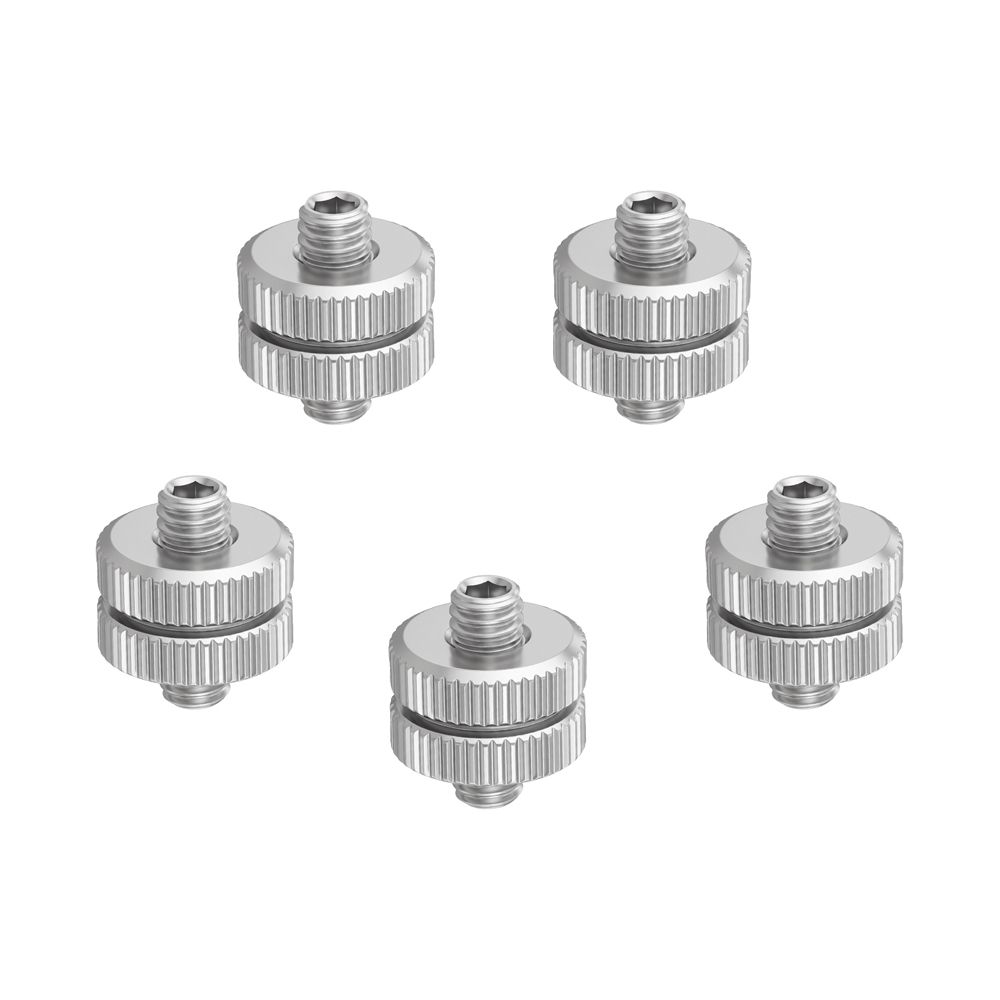 CAMVATE 1/4"-20 Male Thread Screw Double End (White, 2-Pack)