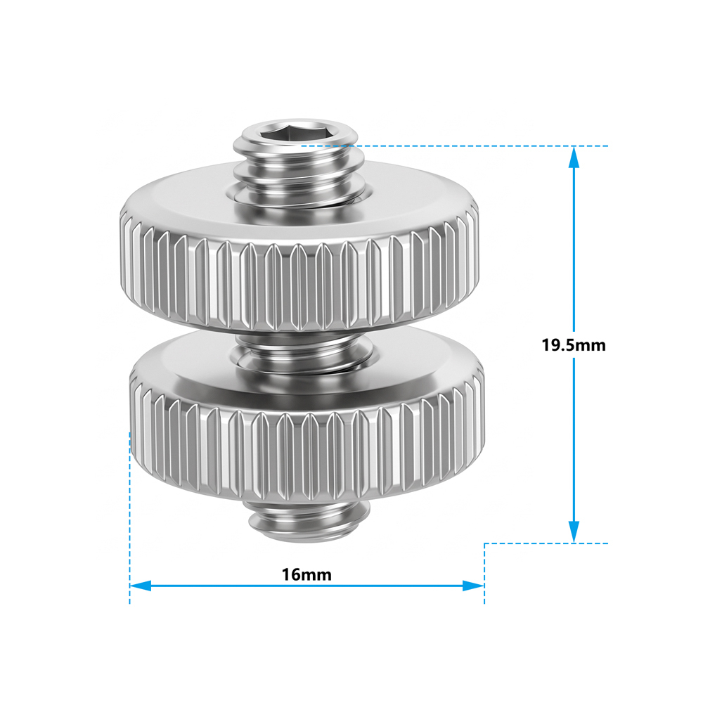CAMVATE 1/4"-20 Male Thread Screw Double End (White, 2-Pack)