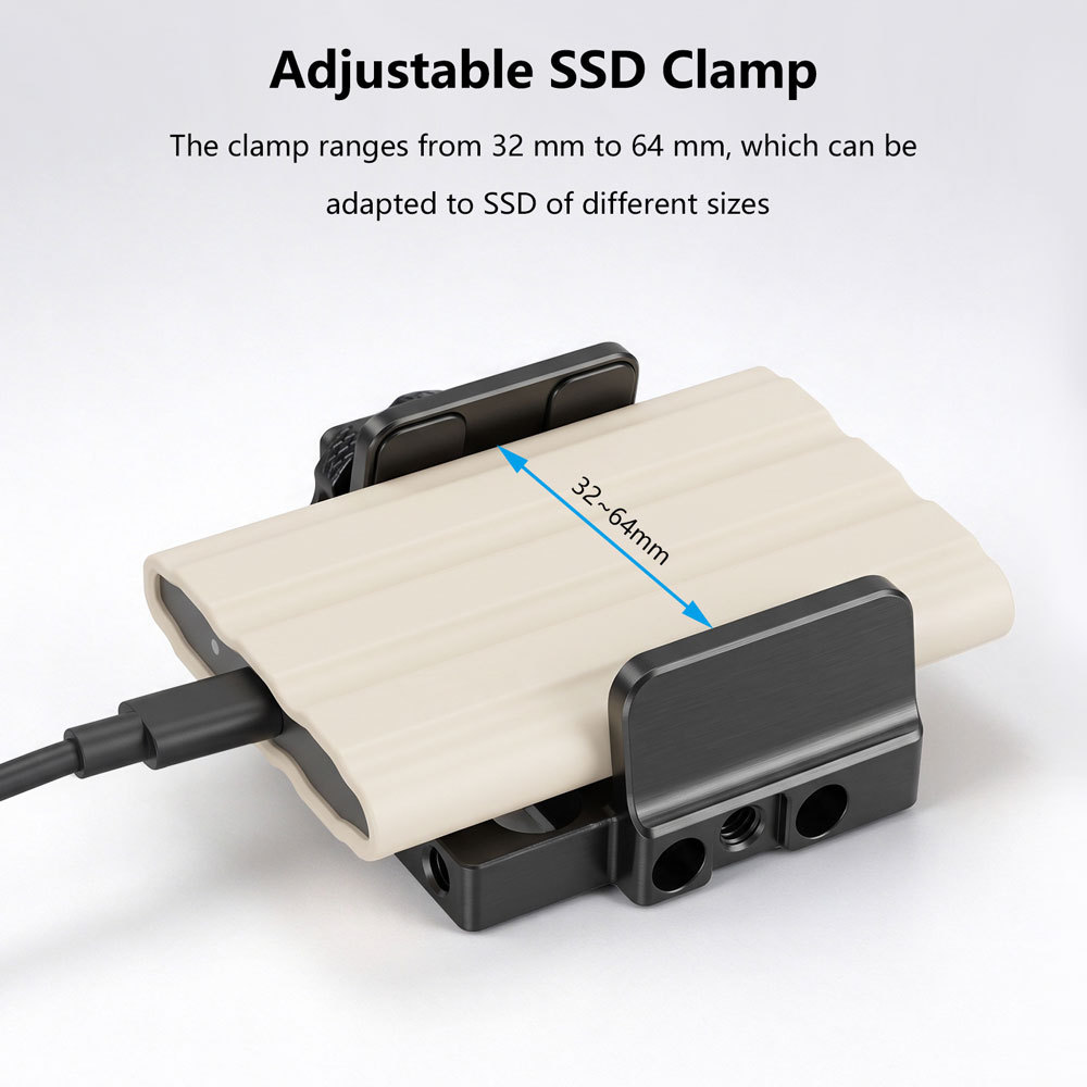 CAMVATE Universal SSD Holder Clamp With 1/4"-20 Mounting Points & Shoe Mount Connector For BlackMagic Micro Signal Converter