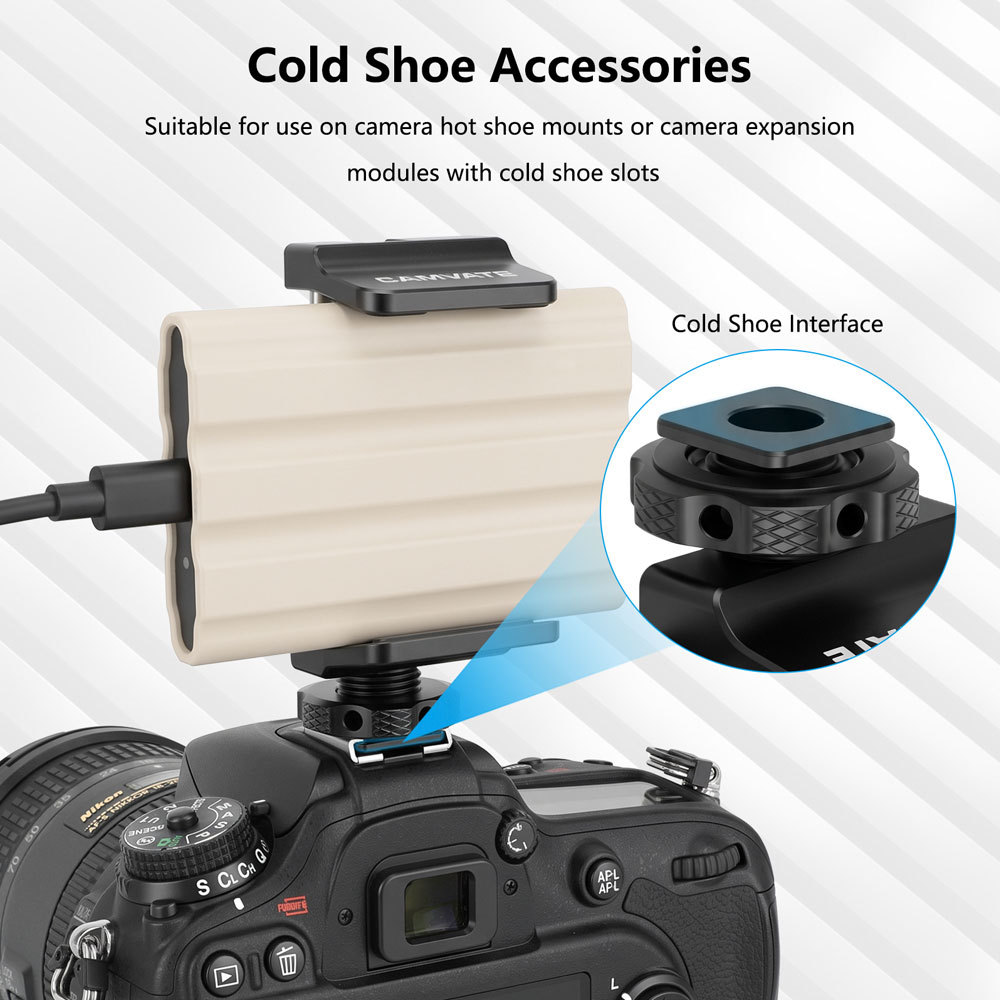 CAMVATE Universal SSD Holder Clamp With 1/4"-20 Mounting Points & Shoe Mount Connector For BlackMagic Micro Signal Converter