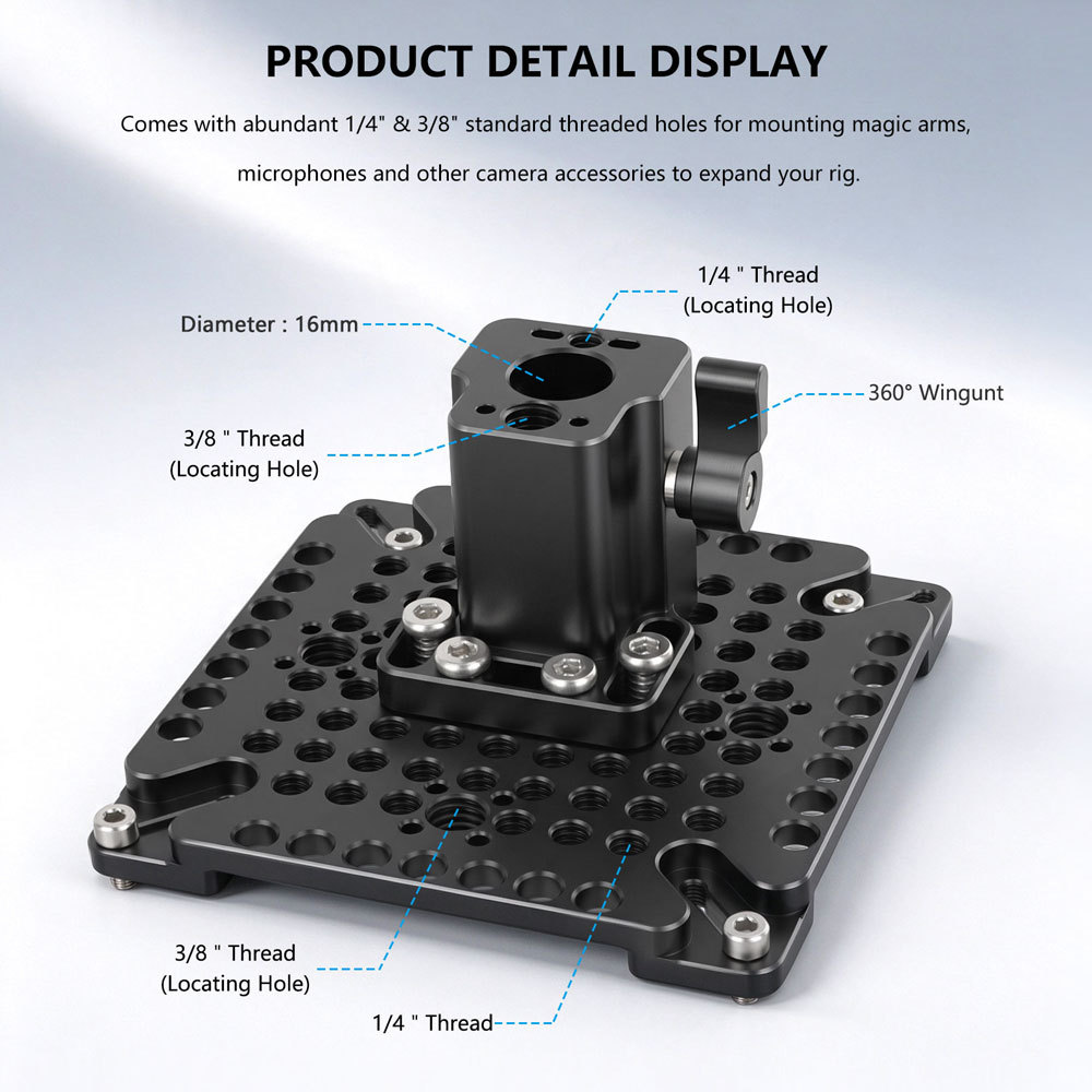 CAMVATE Multipurpose VESA Adapter Plate with Light Stand Mount