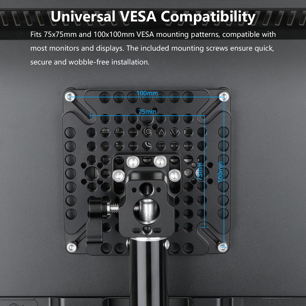 CAMVATE Multipurpose VESA Adapter Plate with Light Stand Mount