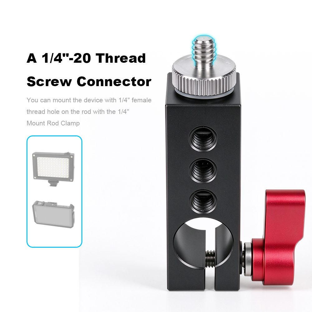 CAMVATE 1/4" Thread Mount to 15mm Single Rod Clamp fr Video Camcorder SLR Camera Monitor