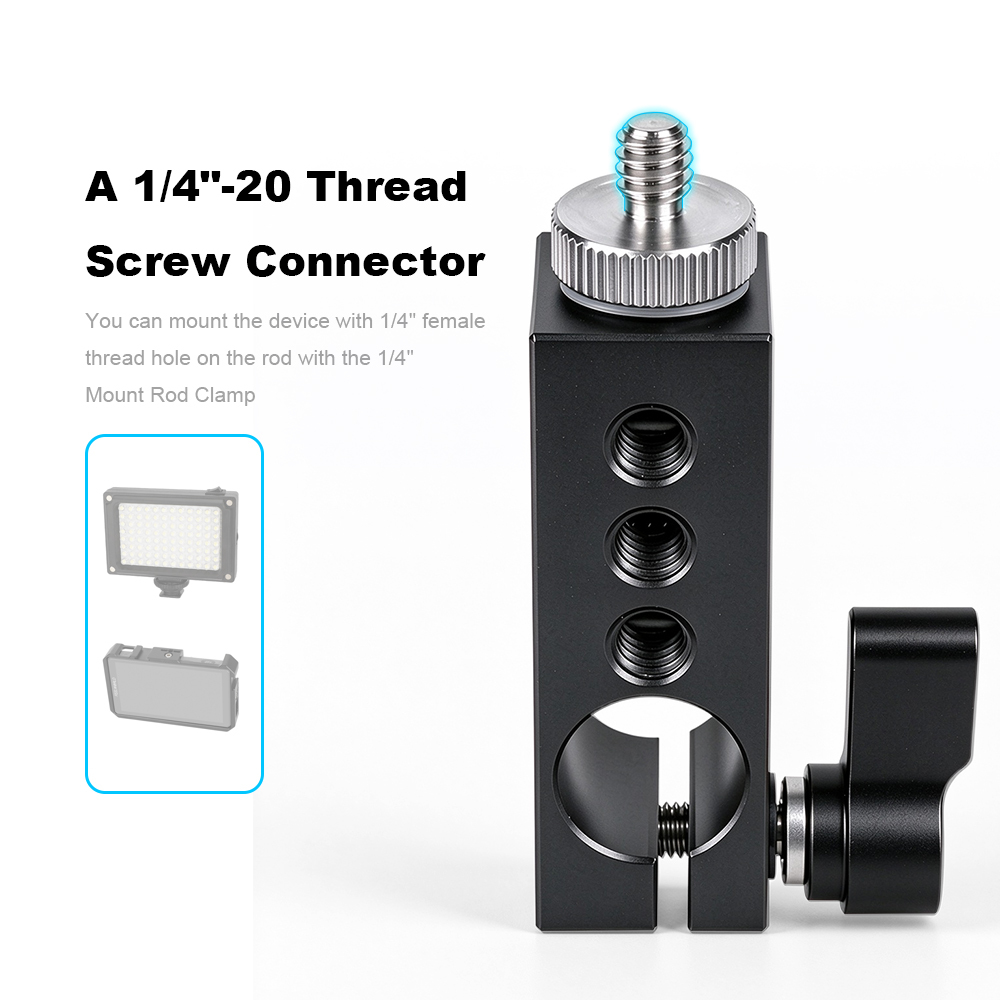 CAMVATE 1/4" Thread Mount to 15mm Single Rod Clamp fr Rail System 15mm Rod DSLR Camera