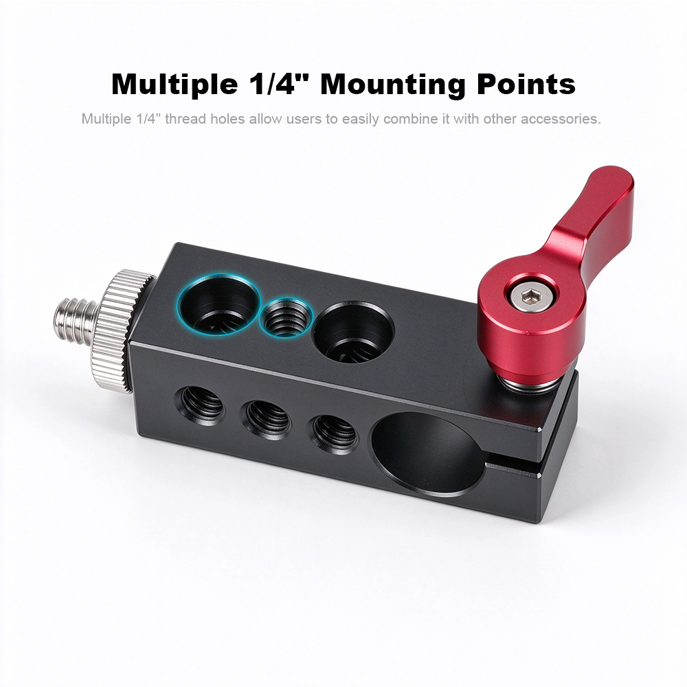 CAMVATE 1/4" Thread Mount to 15mm Single Rod Clamp fr Video Camcorder SLR Camera Monitor