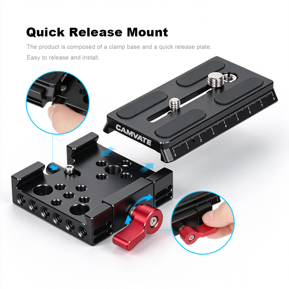 CAMVATE Quick Release Mount Base QR Plate for Manfrotto Standard Accessory