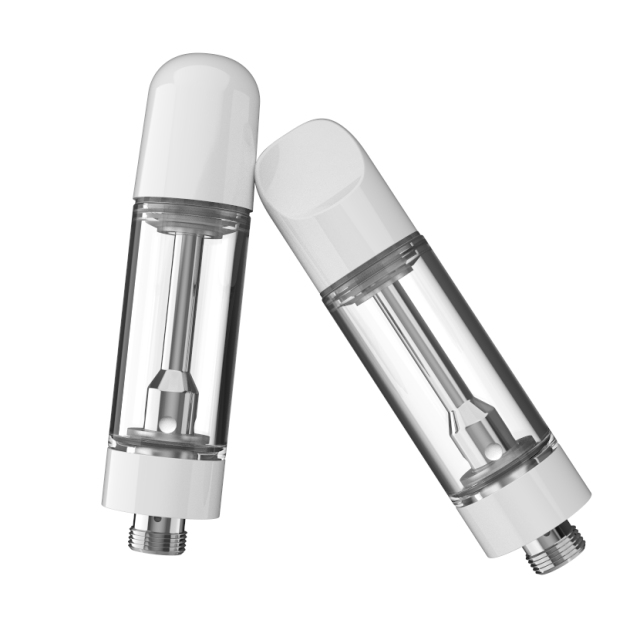 2ml Glass Vape Cartridge - Ceramic Coil, 510 Thread, Snap-Fit Mouthpiece