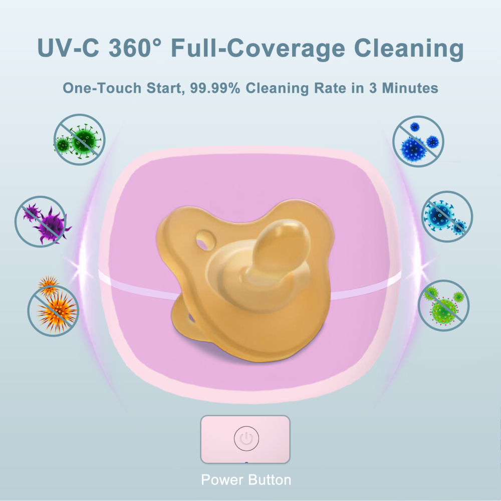 Large Pink Portable Pacifier Sanitizer