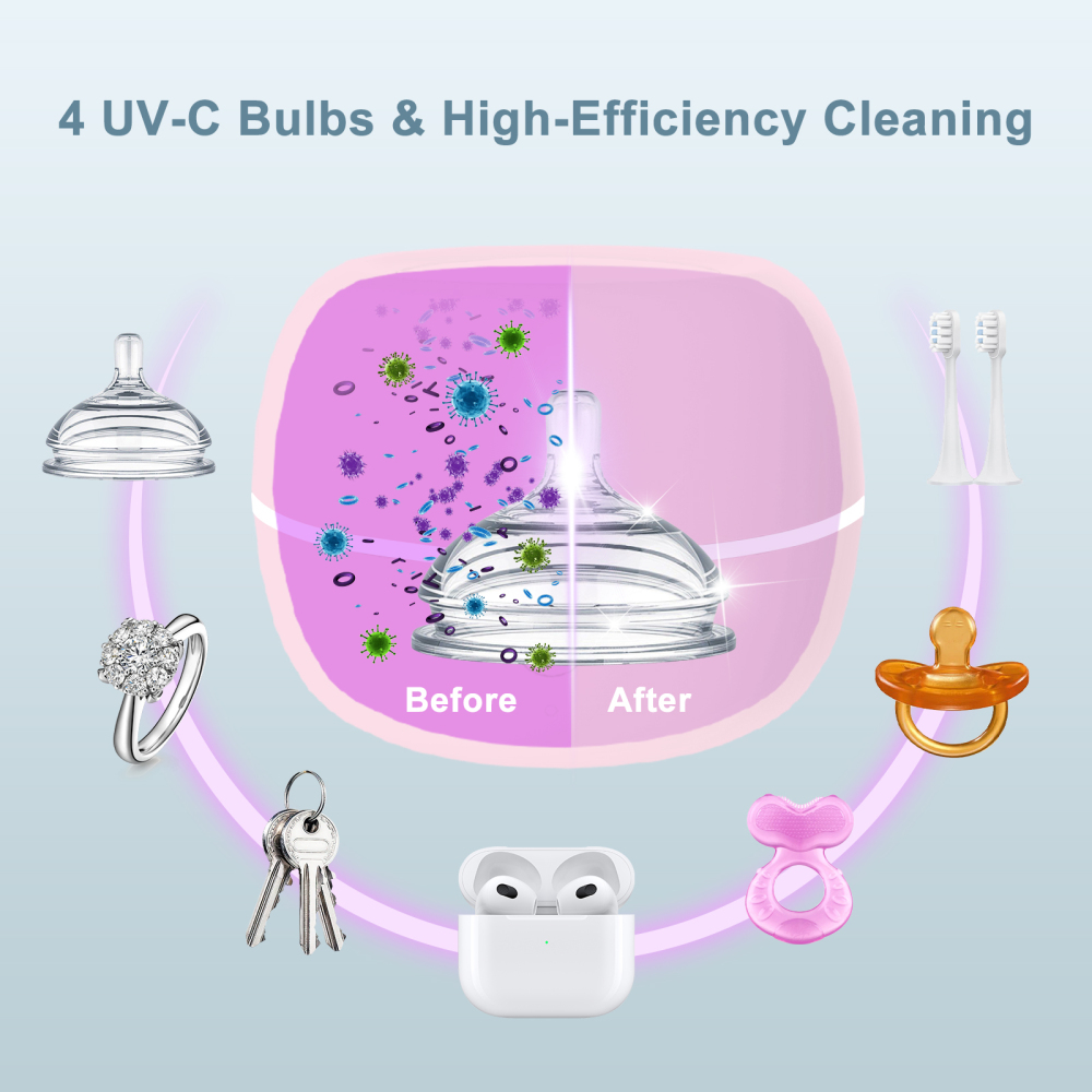 Large Pink Portable Pacifier Sanitizer