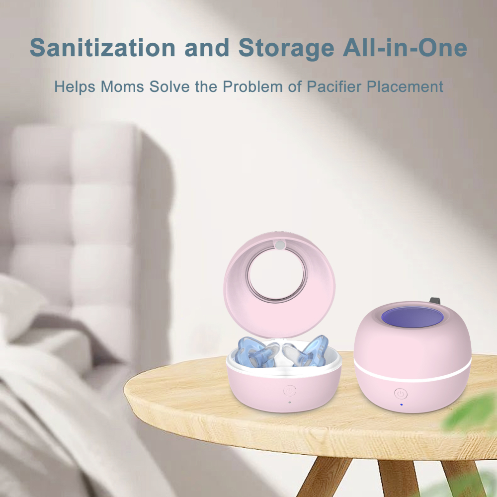 Large Pink Portable Pacifier Sanitizer